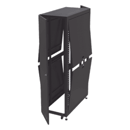 Gabinete de Piso para Telecomunicaciones / 45 UR / 1200 mm (3.94 ft) Profundidad / Carga 1300 kg / Puerta con Cristal Templado / 4 Postes Ajustables