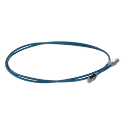 Patch Cord Cat6A, Diametro Reducido 28 AWG, Blindado S/FTP, CM/LS0H, 2 Metros (6.56 Pies), Color Azul