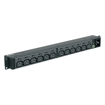 PDU Básico para Rack / 13 Contactos IEC C13 / 20 A / 220 Vca / Instalación Horizontal 1U / Cable 3 m (9.8 ft)