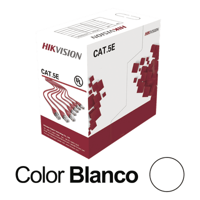 Bobina UTP / Cat5E 24 AWG / 305 m (1000 pies) / 100% Cobre / PVC CM / Interior / PoE / 100 MHz