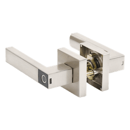 Manija Electrónica Biométrica / 30 Usuarios / Reversible Izquierda o Derecha / Níquel Satinado / Pilas AAA / Pestillo Anti-Tarjeta