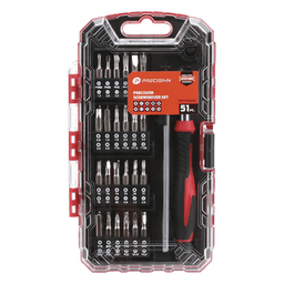 Juego de Desarmador de Precisión / 51 Piezas / 48 Puntas CR-V / Extensor 115 mm / Maletín 96 x 170 x 28 mm (3.8 x 6.7 x 1.1 in)