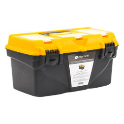 Caja Porta Herramientas 17", 44x26x23 cm Bicolor con Compartimientos para Tornillos.