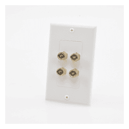 Placa de Pared | Postes de Unión Tipo Banana | Conexión para 2 Altavoces | Fácil Instalación | Conectores Chapados en Oro