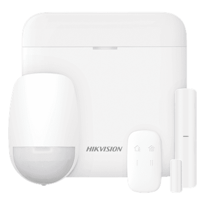 (AX PRO) KIT de Alarma AX PRO con GSM (3G/4G) / Incluye: 1 Hub con bateria de respaldo / 1 Sensor PIR / 1 Contacto Magnético / 1 Control Remoto / Wi-Fi / Compatible con Hik-Connect P2P