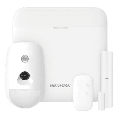 (AX PRO) KIT de Alarma AX PRO con GSM (3G/4G) / Incluye: 1 Hub / 1 Sensor PIR con Cámara / 1 Contacto Magnético / 1 Control Remoto / WiFi / Compatible con Hik-Connect P2P