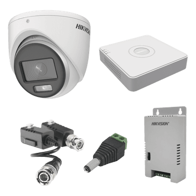 Kit de Videovigilancia TurboHD / 4 Canales / 1080p Lite / 4 Cámaras Eyeball / Color 24/7 / Audio Coaxitron / Fuente Regulada
