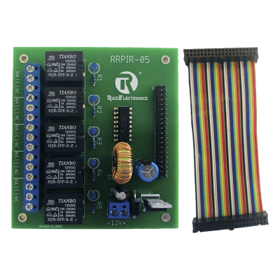 Tablilla interfaz de 5 relevadores con arnés 20x2 pines para Raspberry Pi
