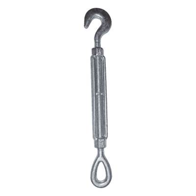 Tensor de 1/2" x 6" Acero Forjado OJO-GANCHO Galv. Inmersión en Caliente (Carga Max. 1500 Lbs).