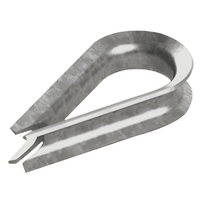 Guardacabo de Acero Galvanizado / Cable 1/4" / Resistencia 2154 kg / Diseño Ovalado / 7 Hilos