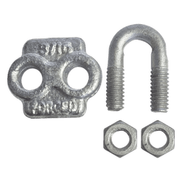 Nudo de Perro Abrazadera / Acero Forjado / Cable 3/16" / Galvanizado Inmersión en Caliente / Torque 15 N.m