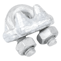 Nudo de Perro Abrazadera / Acero Forjado / Cable 3/16" / Galvanizado Inmersión en Caliente / Torque 15 N.m