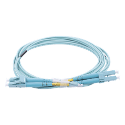 Jumper de Fibra Óptica / Multimodo OM3 50/125 / LC-LC Dúplex / OFNR Riser / 2.0 mm / 2 m (6.56 ft) / Aqua