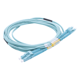 Jumper de Fibra Óptica / OM3 50/125 / LC-LC Dúplex / OFNR Riser / 2.0 mm / 3 m (9.84 ft) / Aqua