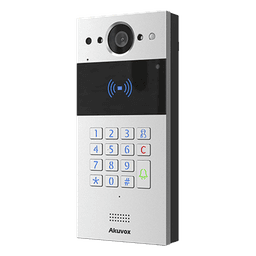 Videoportero SIP / Teclado y Lector de Tarjeta / Notificación App / Notificación Llamada Telefónica / Configuración en la Nube / POE / IP65 / Cámara de 2 MP / NFC / PIN Temporal para Visitas / Control de 2 Puertas