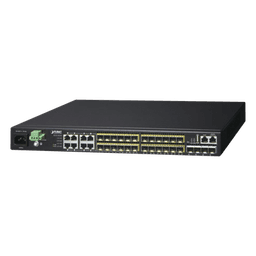 Switch Core Capa 3 / 24 SFP 100/1000X / 8 RJ45 Gigabit Compartidos / 4 SFP+ 10G / 95.23 Mpps / 1.44 x 0.79 x 0.14 pies