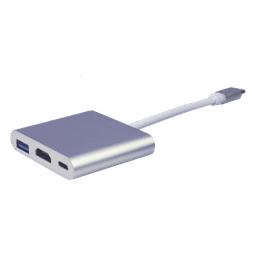 Adaptador Multipuerto USB-C / HDMI 4K / USB 3.0 5 Gbps / Carga PD 65W / 3-en-1 / Plug and Play