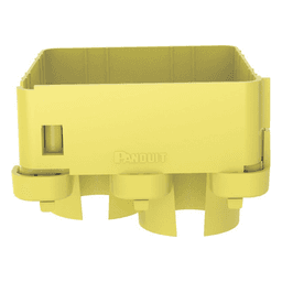 Tapa de Salida / 2 Puertos / Tubería Corrugada 1.5 in (38 mm) / Radio de Curvatura 2 in (50.8 mm) / Canaleta 4x4 / Color Amarillo