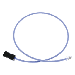 Cable de Conexión en Campo Jack a Plug RJ45, Categoría 6A, CMP (Plenum), 1 Metro (3.28 Pies), Color Azul