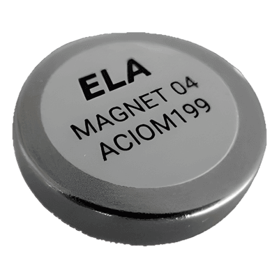 Imán Permanente para Sensor Magnético / Detección hasta 12 mm / Adhesivo Delrin / Ø40 mm + Ø30 mm
