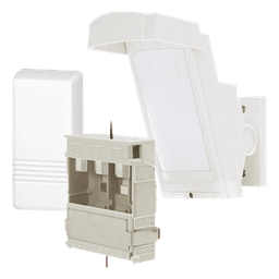 Detector de Movimiento PIR / 100% Exterior / Inalámbrico / Cobertura 12 m (39.4 ft) a 85° / Montaje 2.5 m - 3 m (8.2 ft - 9.8 ft) / Antimascota / Transmisor Honeywell 5816 Incluido