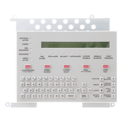 Teclado con Pantalla LCD / 80 Caracteres Retroiluminada / Teclado QWERTY Completo / 24 VCD / para Paneles de Detección de Incendio Serie ONYX