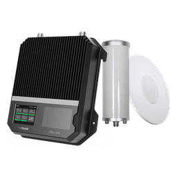 Amplificador de Señal Celular Empresarial / 2G 3G 4G VoLTE / Cobertura 1,600 m² (17,222 ft²) / 4 Antenas / Doble Enlace Ascendente / Diseño EE.UU.