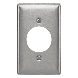 Placa para Receptaculo Sencillo 20 y 30 A de Media Vuelta/ 1.6" (40 mm) / Acero Inoxidable.