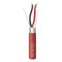Bobina de 152 Metros (500 Pies) de Alambre / 2 x 18 AWG / Riser / BLINDADO / Tipo FPLR / Color Rojo / Para Aplicaciones en Sistemas de Detección de Incendio y Sistemas de Evacuación