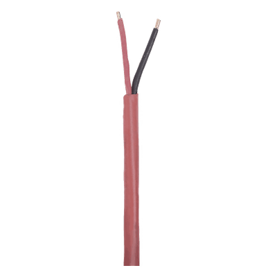 Bobina de 305 Metros (1000 Pies) de Alambre 2 x 16 AWG, Tipo FPLR, de Color Rojo, para Aplicaciones en Sistemas de Detección de Incendio y Sistemas de Evacuación.