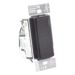Apagador electrónico Sunnata de encendido y apagado, 8 A en iluminación y motores de 1/4 HP a 120 V, requiere neutro, color negro Midnight satinado, para sistema RadioRA 3