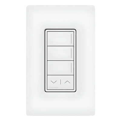 Teclado de escenas Sunnata de 3 botones con funciones de subir y bajar, comunicación inalámbrica Clear Connect, 120-277 V, blanco brillante, para sistema RadioRA 3
