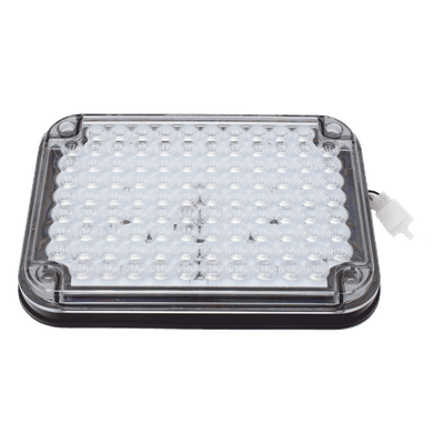 Luz de Advertencia de 9X7", Bicolor Rojo/Claro, Ideal para Ambulancias
