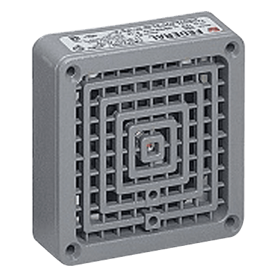 Bocina Vibratone® 350 con placa de ajuste, listado UL y cUL, 120 Vca, color gris