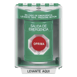 Botón Multipropósito, Salida De Emergencia, Girar Para Reset, Español, Cubierta De Policarbonato, 2 Relevadores NO/NC, Interior/Exterior