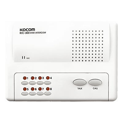Intercomunicador Manos Libres / 8 Extensiones / Alcance 200 m (656.2 ft) / Cable 2 Hilos Calibre 18 / Alimentación 6 VCC / Montaje en Pared