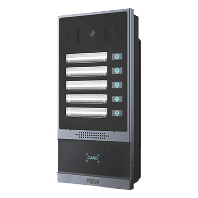 Videoportero IP / 2 Megapixel / 5 Botones de Marcación Rápida / IP66 - IK07 / PoE / Control de Acceso RFID / Anti-Vandálico