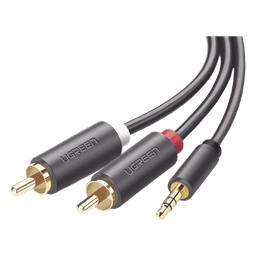 Cable de Audio / 3.5mm Macho a 2 RCA Macho / 3 m (9.84 pies) / Blindaje Múltiple / Conectores Chapados en Oro / TPE Ecológico