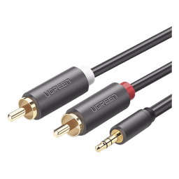 Cable de Audio / 3.5mm Macho a 2 RCA Macho / 3 m (9.84 pies) / Blindaje Múltiple / Conectores Chapados en Oro / TPE Ecológico