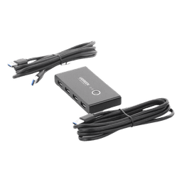 Conmutador USB para Compartir 4 Puertos USB 3.0 a 2 PC Ìs | Cambio Mediante Botón | Incluye Dos Cables USB de 1.5 m | ABS | Permite que 2 Usuarios Compartan 4 Dispositivos Periféricos USB3.0, como una impresora, un escáner, etc.
