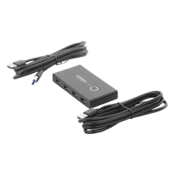 Conmutador USB para Compartir 4 Puertos USB 3.0 a 2 PC Ìs | Cambio Mediante Botón | Incluye Dos Cables USB de 1.5 m | ABS | Permite que 2 Usuarios Compartan 4 Dispositivos Periféricos USB3.0, como una impresora, un escáner, etc.
