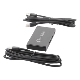 Conmutador USB para Compartir 4 Puertos USB 3.0 a 2 PC Ìs | Cambio Mediante Botón | Incluye Dos Cables USB de 1.5 m | ABS | Permite que 2 Usuarios Compartan 4 Dispositivos Periféricos USB3.0, como una impresora, un escáner, etc.