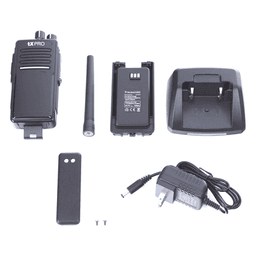 Radio Portátil VHF 136-174 MHz, Digital DMR y Analógico, 5 W, Incluye antena, batería, cargador y clip, 16 canales preconfigurados
