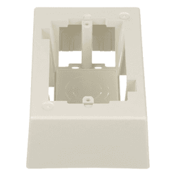 Caja de Pared Superficial / ABS Resistente / 5.09 x 3.34 x 1.75 in / Salidas 1/2, 3/4, 1 in / Blanco Mate