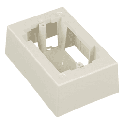 Caja de Pared Superficial / ABS Resistente / 5.09 x 3.34 x 1.75 in / Salidas 1/2, 3/4, 1 in / Blanco Mate