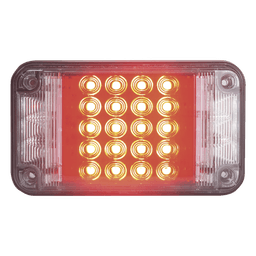  Luz de Advertencia de 7X4", Color Rojo, Con Luces de Trabajo, Ideal para Ambulancias