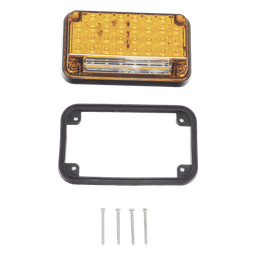 Luz de Advertencia de 7X4", Color Ambar, Con Luz de Trabajo, Ideal para Ambulancias