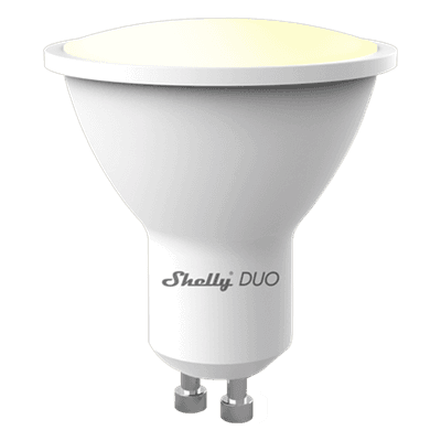 Foco tipo Gu10 inteligente con señal inalámbrica, color dual blanco y cálido, uso de App Shelly. AC 100-240V