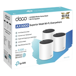 Sistema Mesh Wi-Fi 6 / AX3000 Mbps / 3 Nodos / 3 Puertos Gigabit WAN/LAN / 2 Antenas Internas / Administración por App