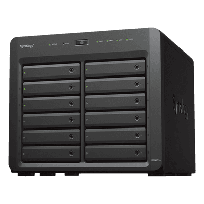Servidor NAS Synology DiskStation DS3622xs+ | 12 Bahías | Intel Xeon 6 Núcleos | 16 GB DDR4 ECC | 10GbE RJ-45 | Expansión Hasta 36 Bahías | RAID F1, 0, 1, 5, 6, 10 | Caché NVMe SSD .